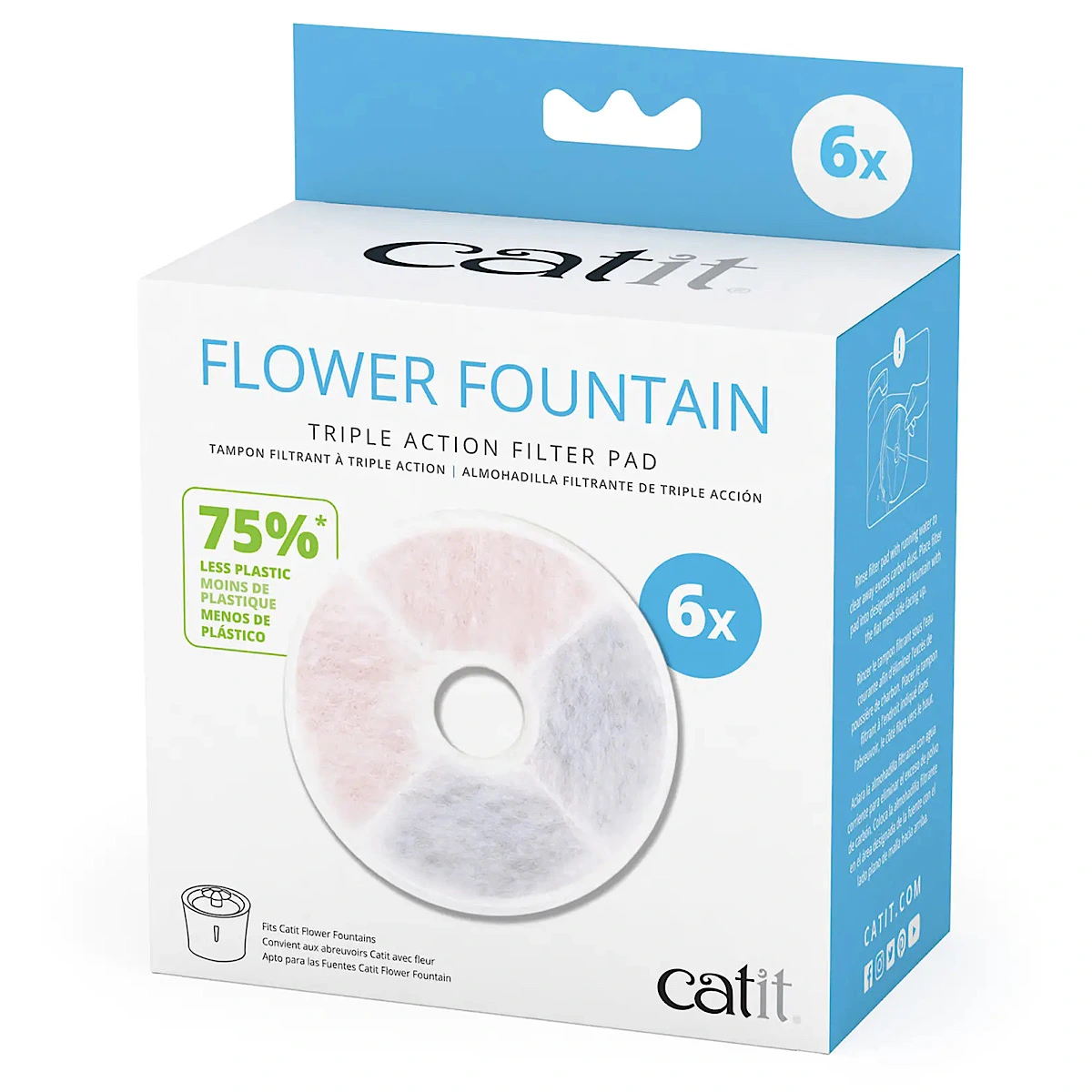 Catit 2.0 Filtre til Flower Fauntain 6 stk